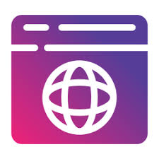 Browser icon with globe on gradient background.