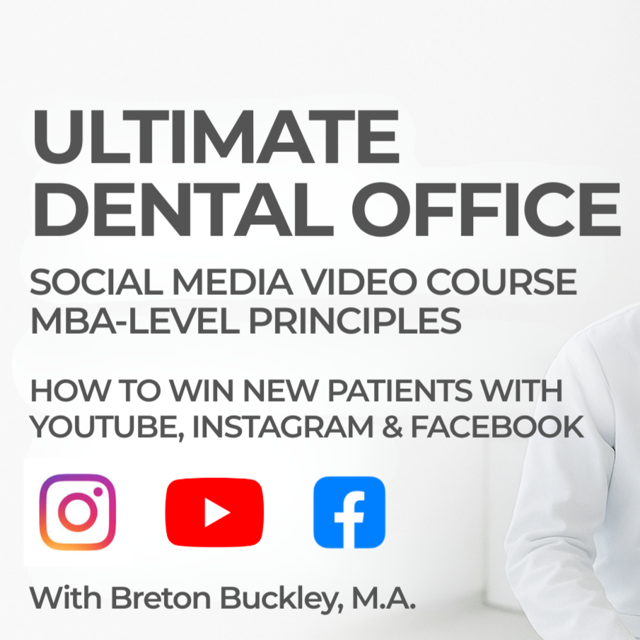 Promotional image for a dental office social media video course.