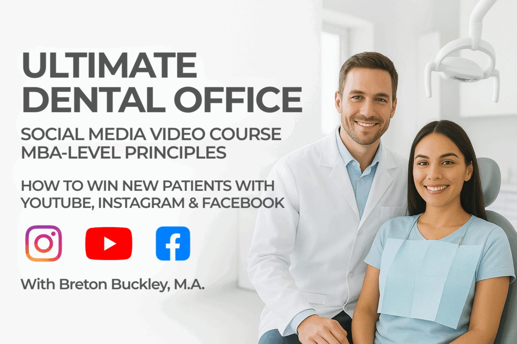 Promotional image for Ultimate Dental Office social media video course.