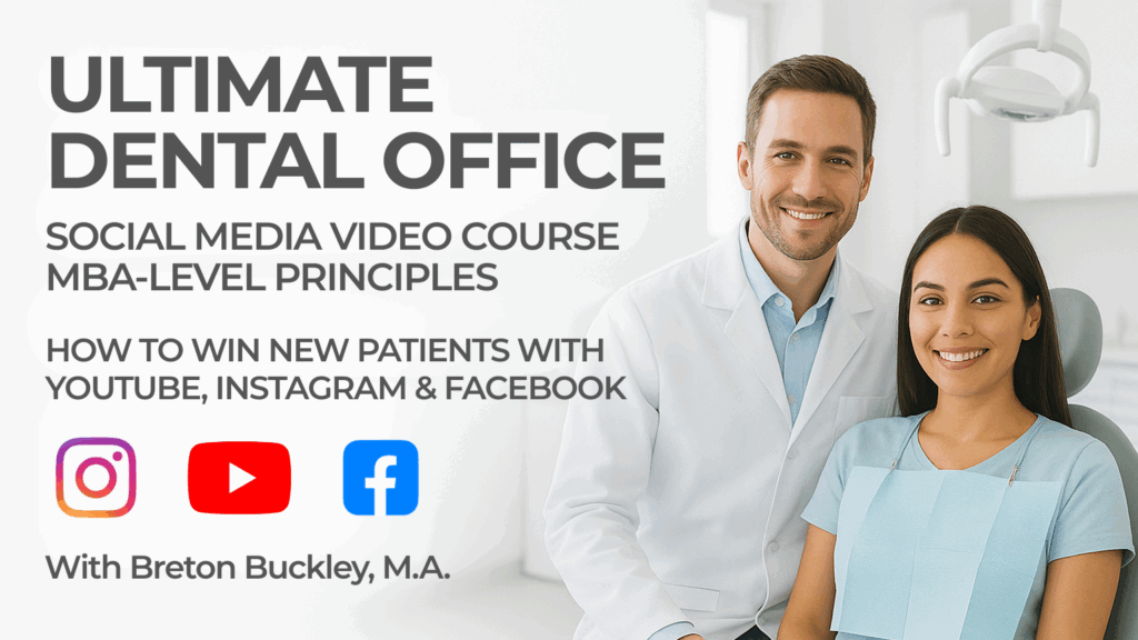 Promotional image for Ultimate Dental Office social media video course.